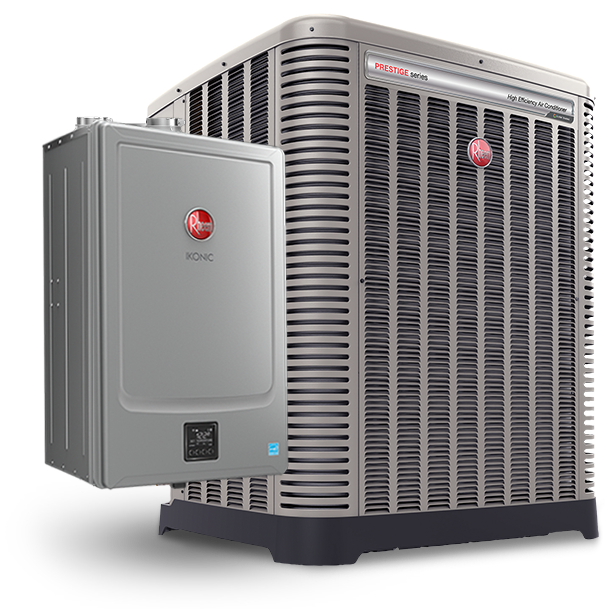 Rheem tankless water heater and air conditioner products