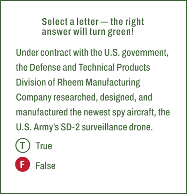T,F,Select a letter — the right answer will turn green! Under contract with the U.S. government, the Defense and Tech...